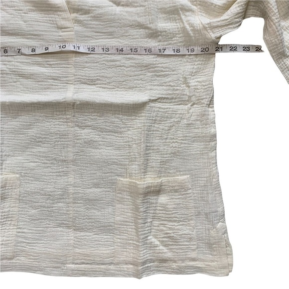 Soft Surroundings NET Araza Gauze Shirt Blouse Ecru (Cream) Plus Size Medium - Picture 10 of 14